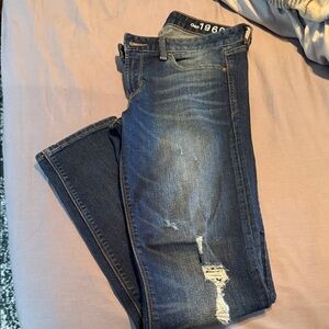 GAP 1969 Ripped Denim Jeans - Dark Blue